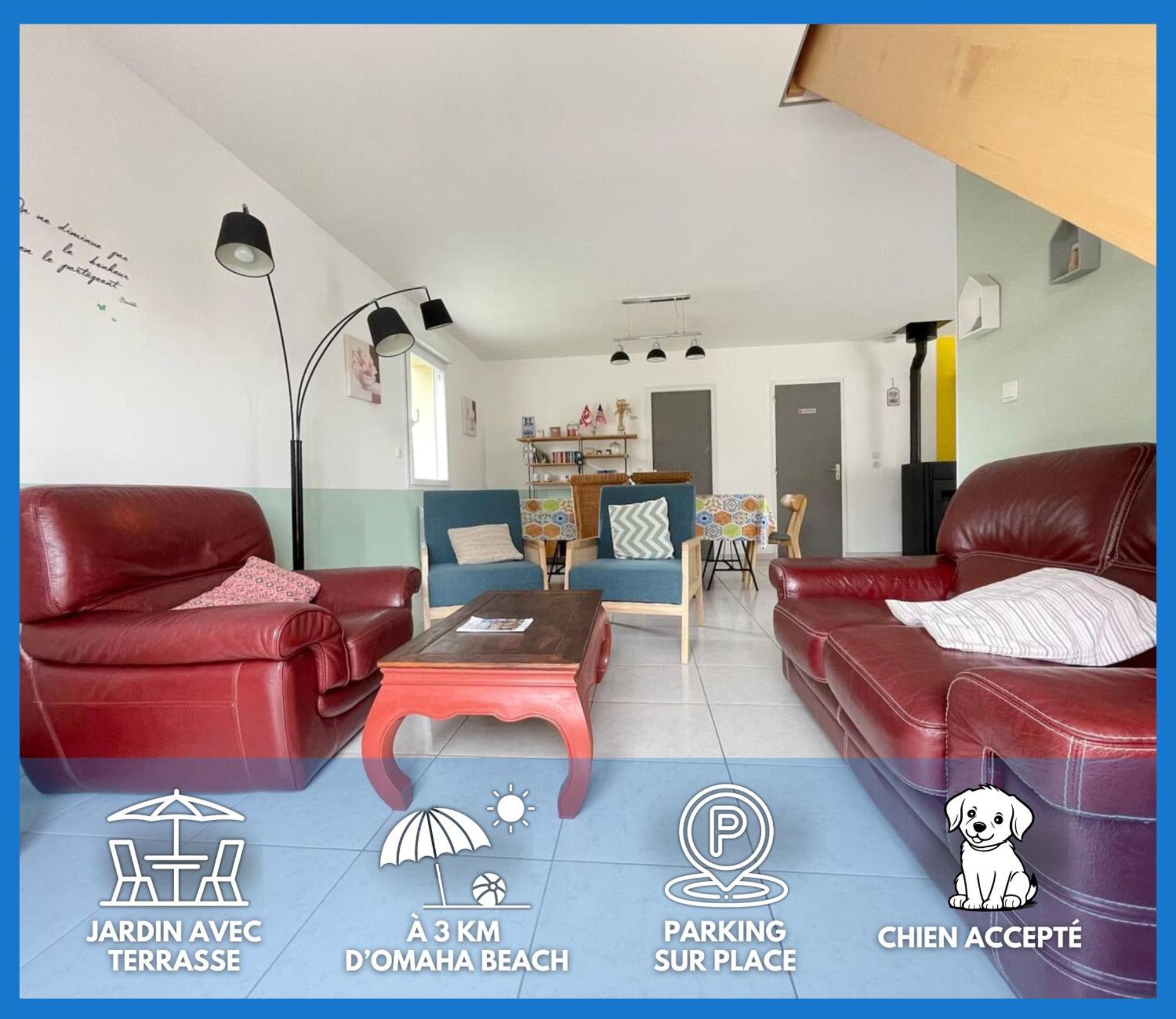 Sweet Omaha Belle Maison Recente Lumineuse Et Cosy Bien Equipee Jardin Clos 15 Mn A Pied Plage Omaha Beach Et Proche De Bayeux & Port En Bessin Saint-Laurent-sur-Mer Esterno foto